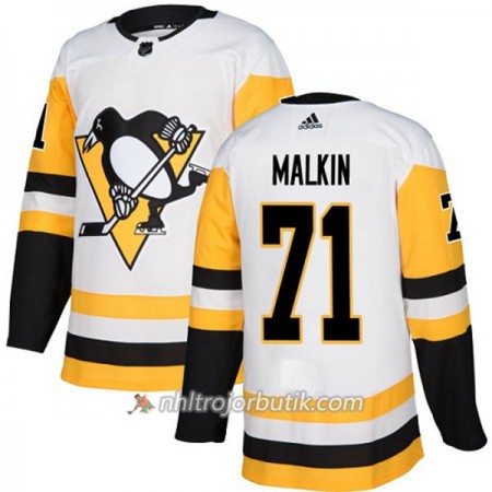 Män Ishockey Pittsburgh Penguins Tröja Evgeni Malkin 71 Adidas 2017-2018 Vit Authentic